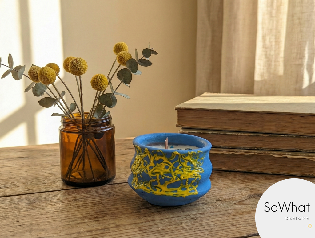 Pot Candle - Azure Bloom
