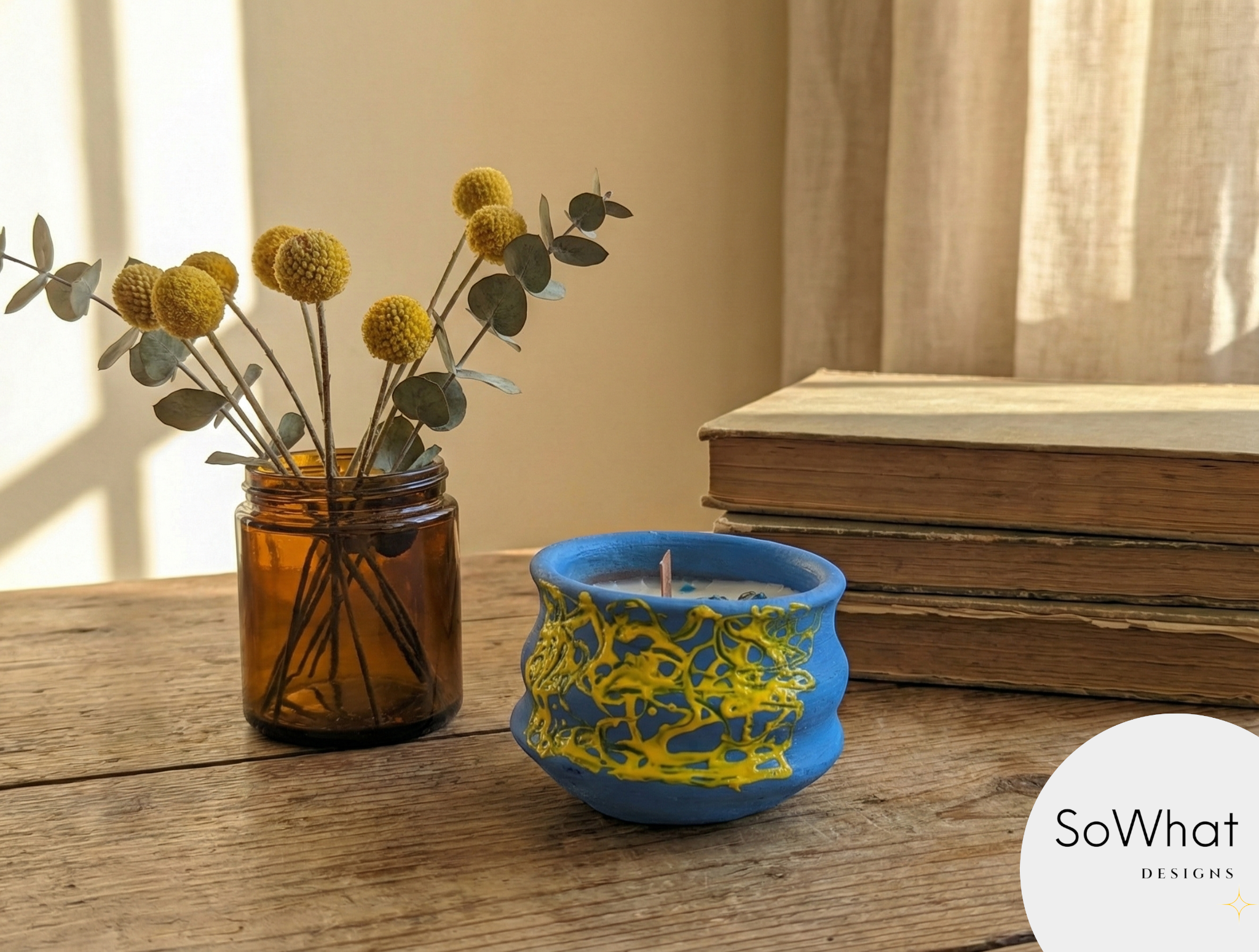 Pot Candle - Azure Bloom