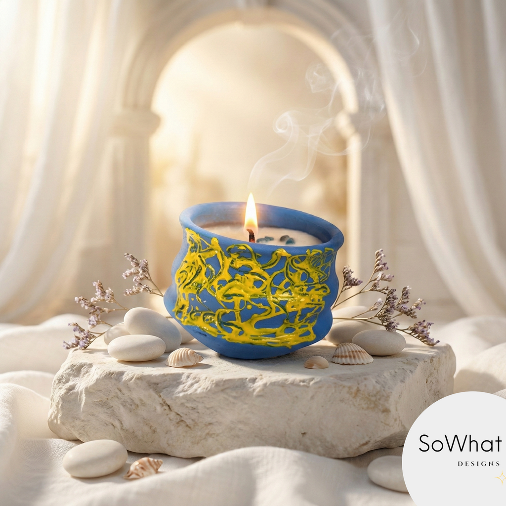 Pot Candle - Azure Bloom