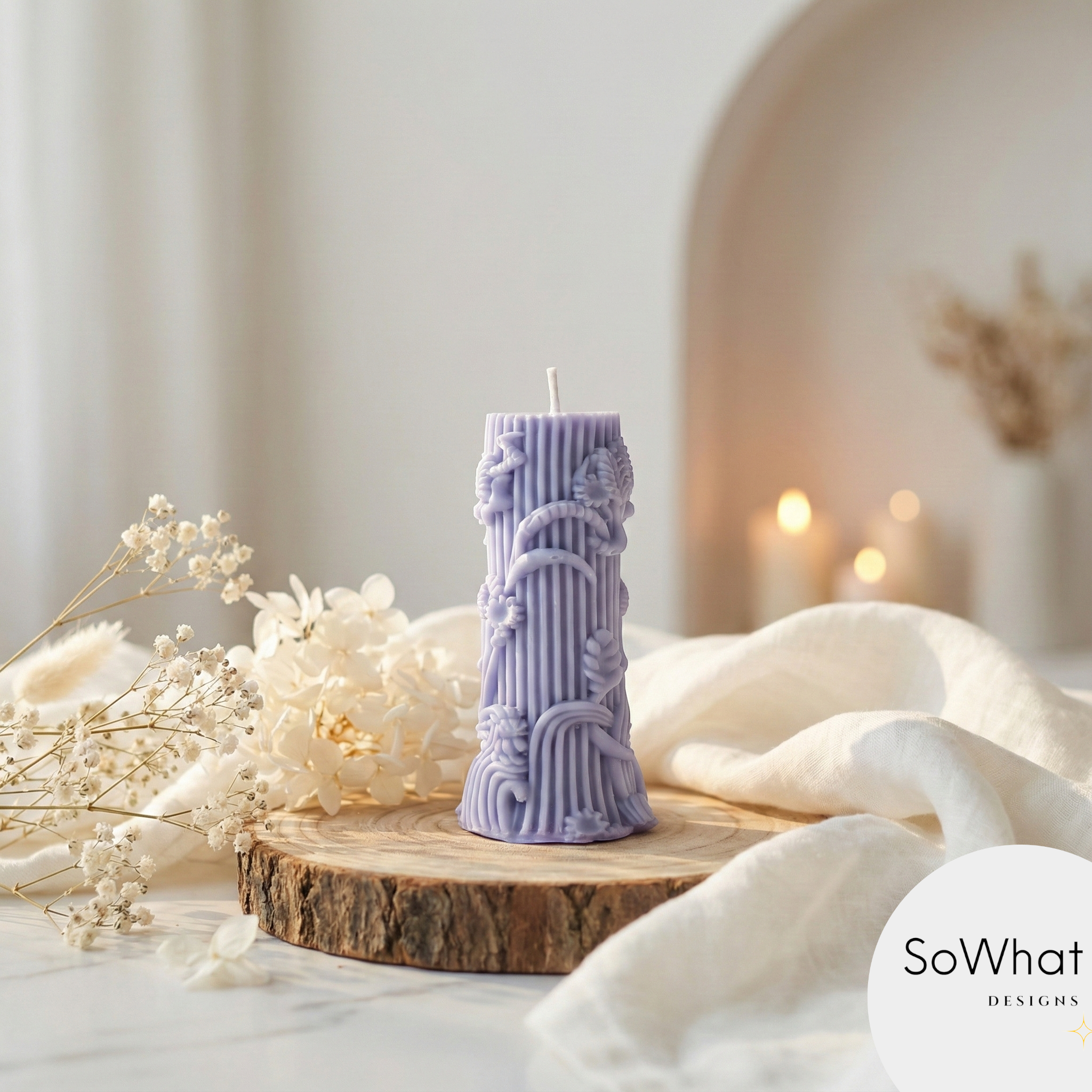 Pillar Candle - Violet Bloom