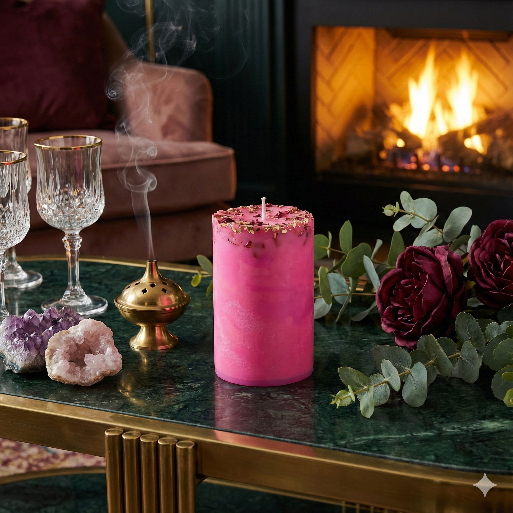 Pillar Candle - Rosaline Bloom