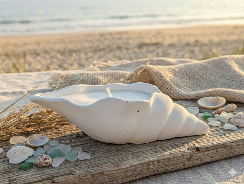 Sculptural Shell Candle - Serenity Cove