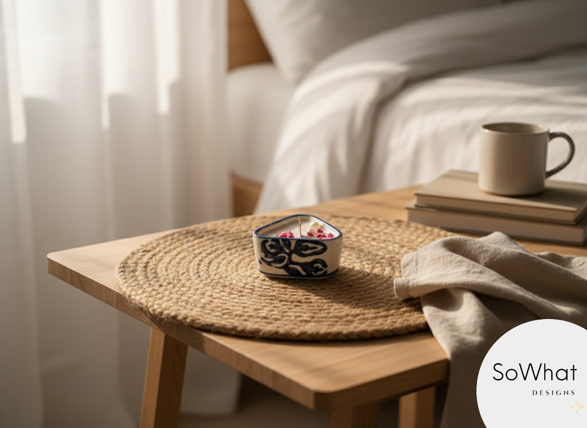 Ceramic Container Candle - Azure Bloom