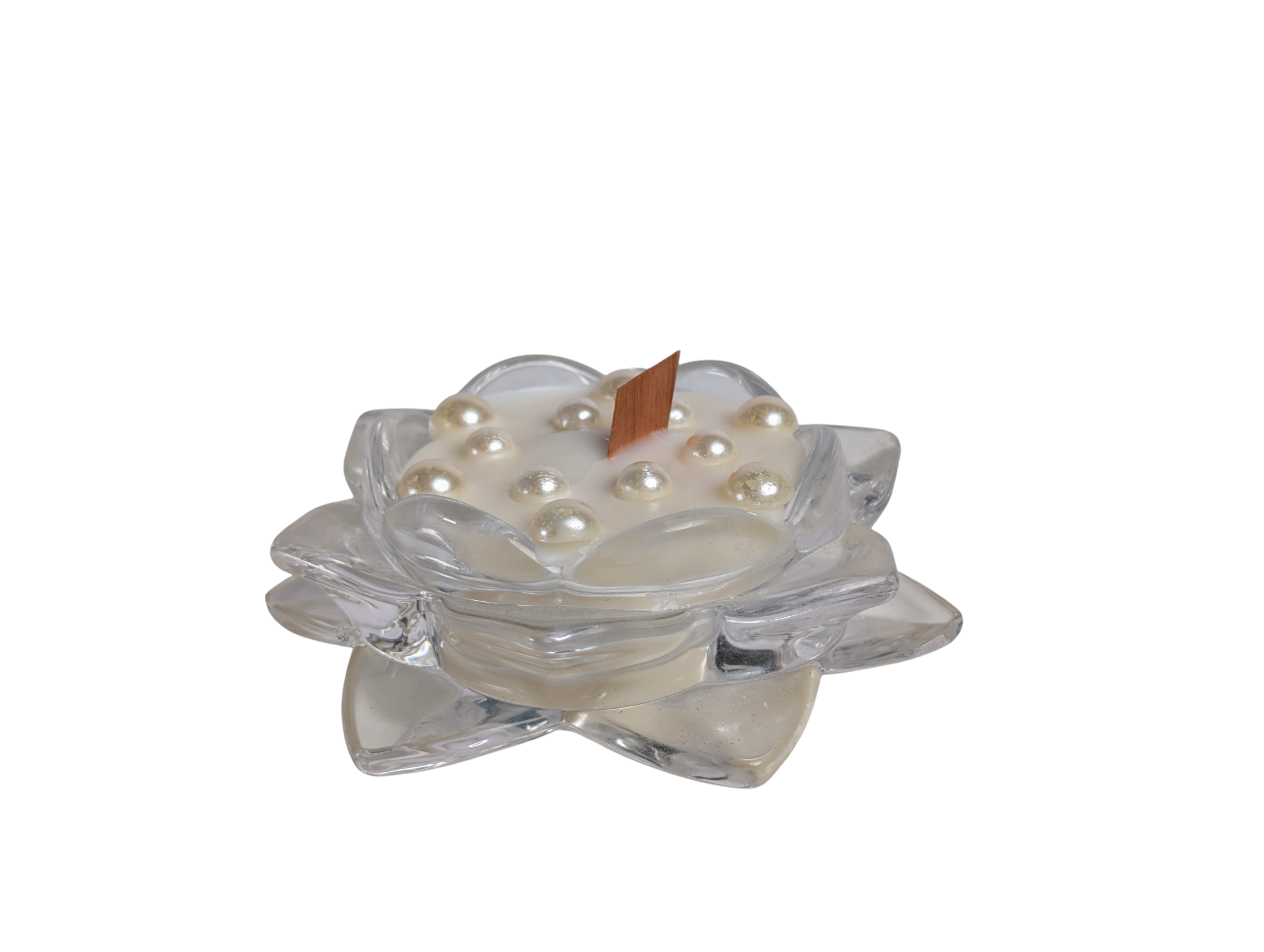 Aura Bloom Luxury Scented Candle - Decorative Wood Wick Glass